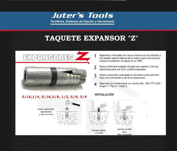TAQUETE EXPANSOR Z